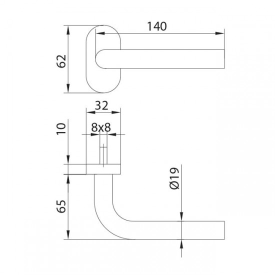 Dibujo técnico manilla modelo 2